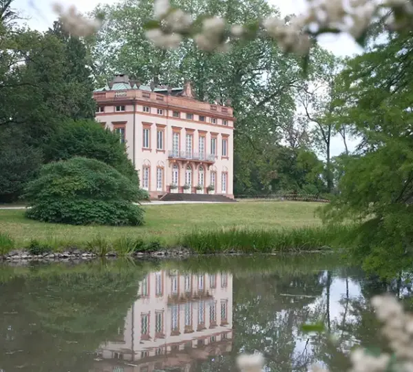 Blick auf das Schloss Schönbusch