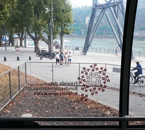 Blick aus einer Gondel der Seilbahn Koblenz