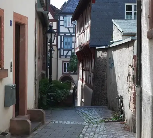 Blick in die Metzgergasse Aschaffenburg