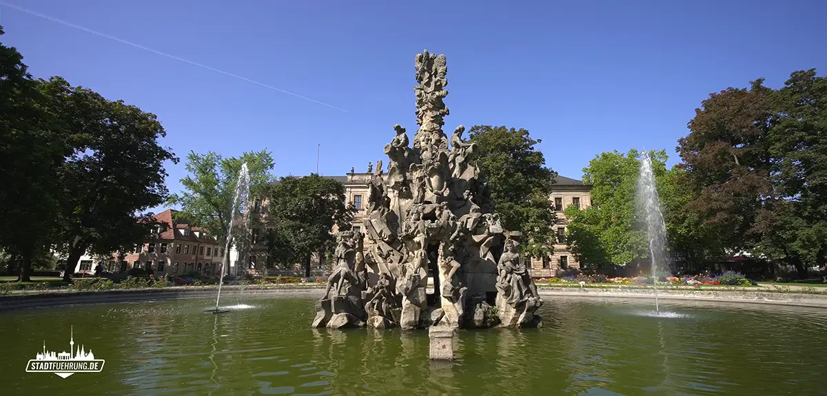 Hugenottenbrunnen im Schlossgarten Erlangen