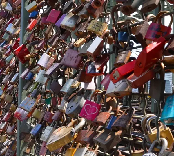 Liebesschlösser auf der Hohenzollernbrücke