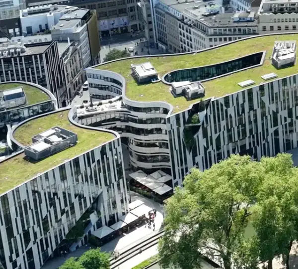 Luftaufnahme vom Kö Bogen