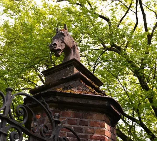Pferdekopf auf der Pferdekopfbrücke vom Schloss Wickrath