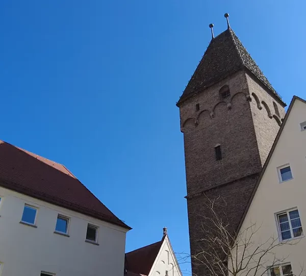 Rückseite vom Metzgerturm an der Ulmer Stadtmauer