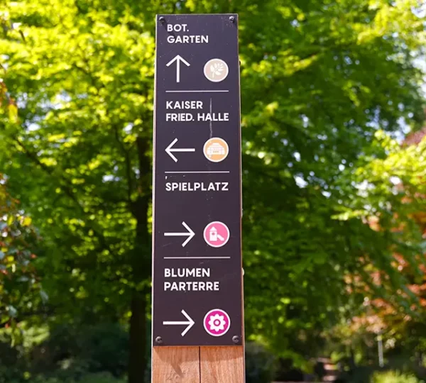 Wegweiser im Bunten Garten Mönchengladbach